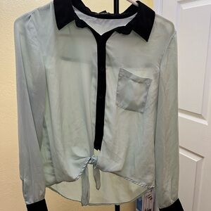 Forever 21 Sheer Black and Gray Blouse